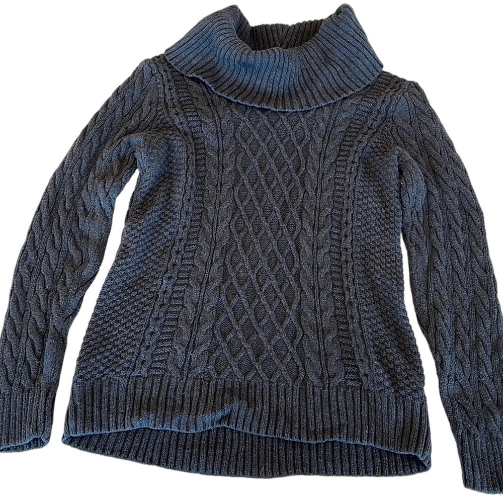 Jeanne Pierre slate gray 100% cotton tunic sweater size medium